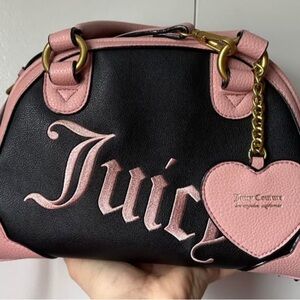Juicy Couture Black and Pink Viral Bowler Bag